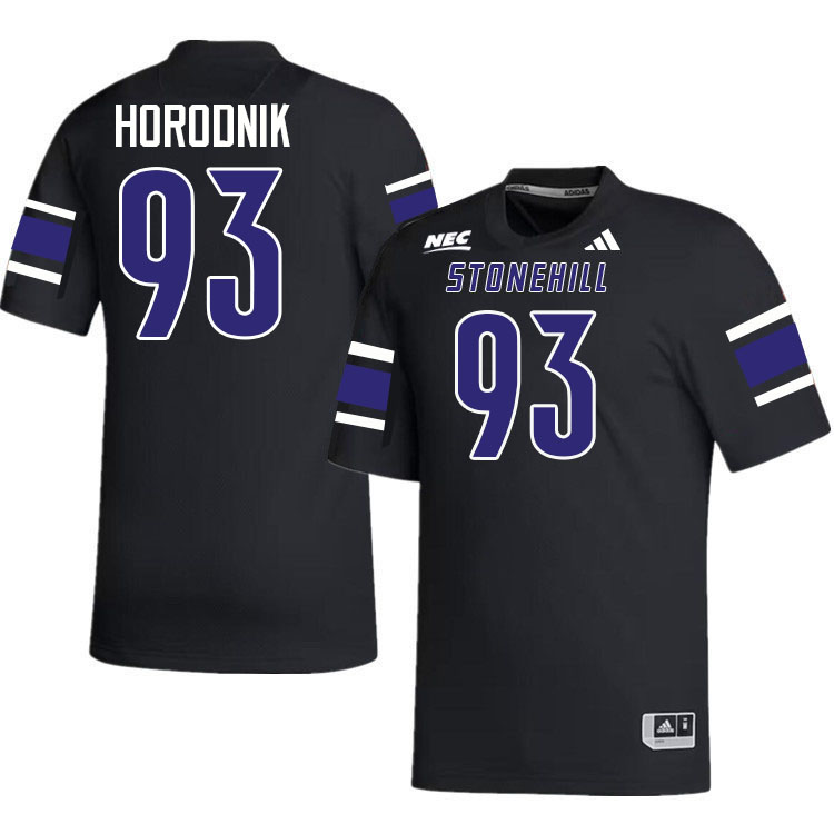 Stonehill Skyhawks #93 Aidan Horodnik College Football Jerseys,Uniforms Stitched-Black